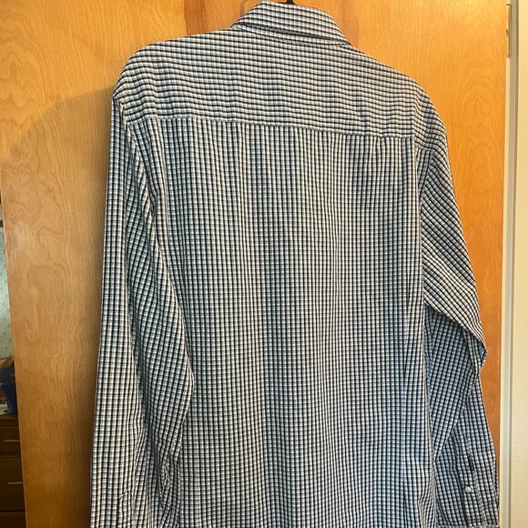 Navy Blue Plaid Syracuse Button Down // Antigua Men's Size XL - Picture 8 of 8